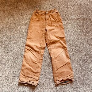 Carhartt Boys Youth Flannel Lined Canvas Pants Sz 16 Adj. Waist BN8316-B Distres